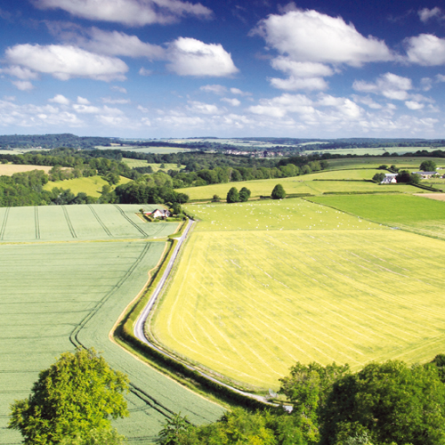Ansty and Tisbury from the road to Alvediston