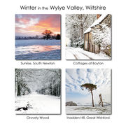 Winter in the Wylye Valley, Wiltshire - mixed pack of 12 cards and envelopes