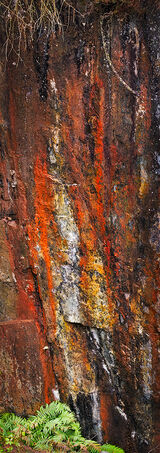 Stained Quarry Wall, Lake District, England.