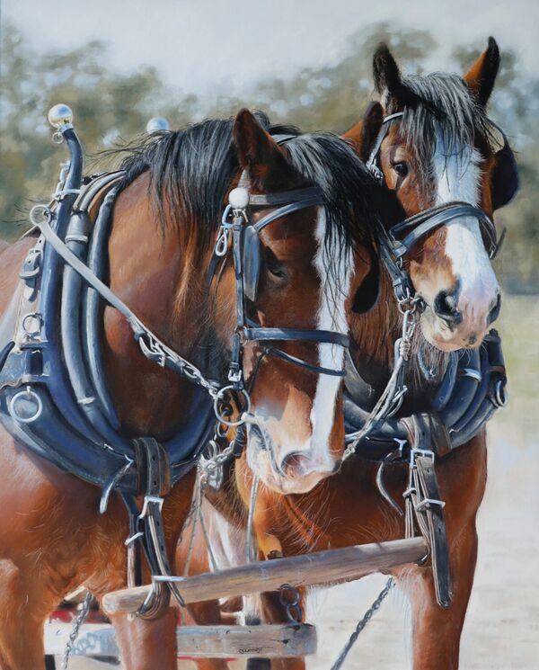 'Black Collar Workers' Pastel on Paper SOLD
