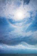 Island, Clouds, Sun & Halo