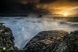 Gull Rocks Wintering Storm - (CCArt)