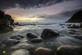 Rocks, Tideline & Sundown