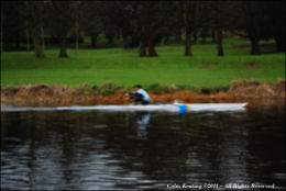 Single sculler on the Liffey.
