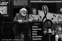 Joe Burke and Anne Conroy sharing a laugh at the Cavan Fleadh