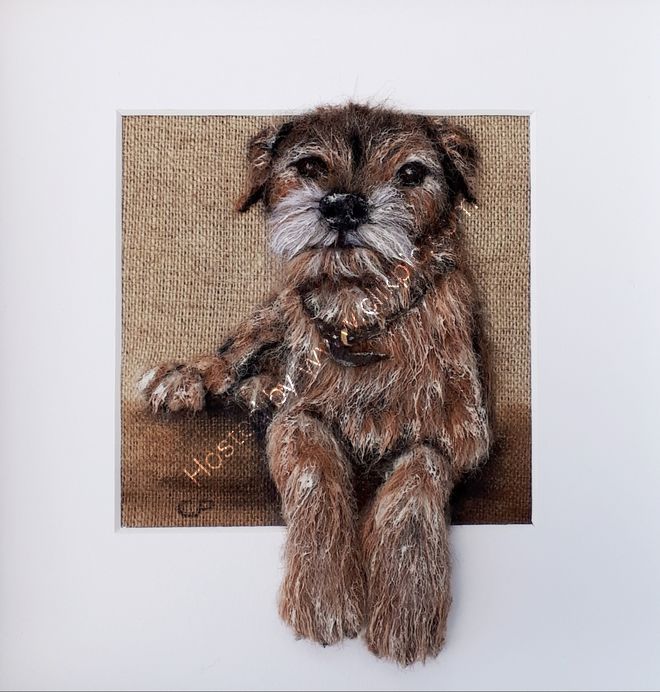 Cooper in wool & Acrylic paint