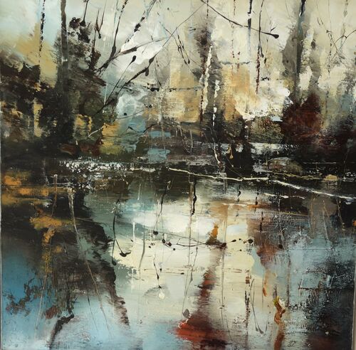 Naked forest 65x65cm framed