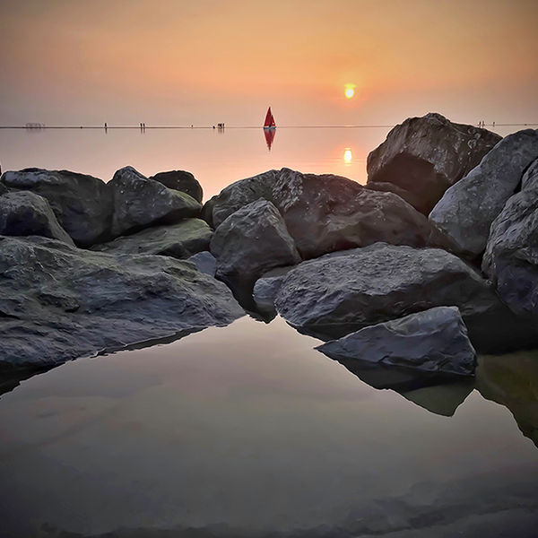 The Little Red Sail - West Kirby Marine Lake - Wirral