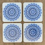 Floral (blue) - set of 4