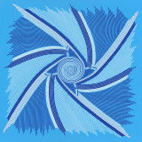 Blue and white windmill