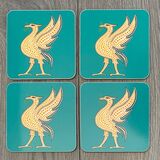 Liver Bird (teal/green) - set of 4