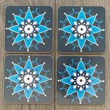 Teal star - set of 4