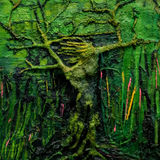 "Green Gaia" mixed media on canvas