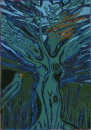 "Blue Bird" linocut, 30 x 20cm