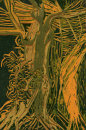 "Gaia 1" Lino relief print edition of 7 , 30 x 20cm
