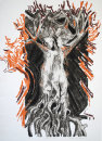 "Nudes in Tree" 1979 Etching
