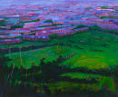 Pink City and Fields oil on canvas 72 x 86