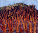 Red Trees, oil on paper, 44x54cms