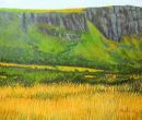 "Hayfield under Ben Evenagh", acrylic on paper, 20 x 24inches, 2000