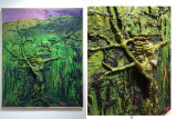 Installation shot and Detail of "Gaia, Earth Godess." from Royal Ulster Academy Exhibition, 2015 at the Ulster Museum