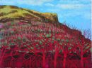 "Red Trees" mixed media on paper, 17 x 23 inches, 2003