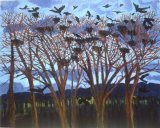 "Rooks building, Templepatrick" acrylic on paper, 23cm x 42cm