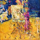 "Studio interior " 1991 oil on canvas 36 x 36"