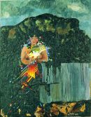 "Woman with Peace Line and Cavehill" 1983