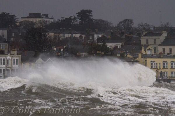 Heavy wave over-topping on the seafront