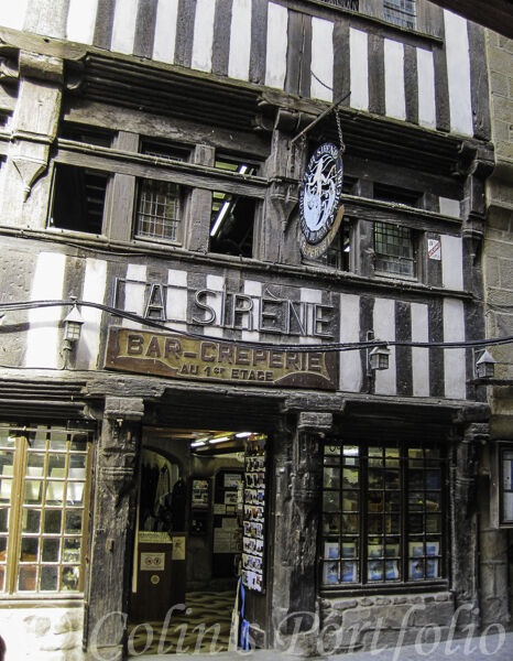 A 600 year old dwelling within Mont Saint Michel, with its original facade.