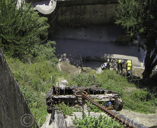 A view of the sledge from above, where it was used to haul food up to the Abbey.
