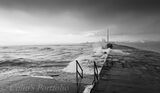 Southern breakwater on a breezy winter's day facing towards the city.