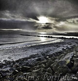 Evening autumn sun on Salthill beach