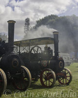 Two Ransomes Sims & Jefferies engines generating plenty of smoke.