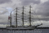 The Peruvian Navy sail training vessel, "BAP Union" leaving Dublin Port
