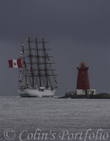 The Peruvian Navy sail training vessel, "BAP Union" leaving Dublin Port