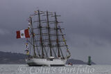The Peruvian Navy sail training vessel, "BAP Union" leaving Dublin Port