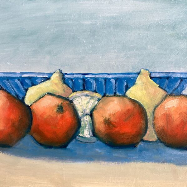 Satsumas & Lemons with Blue Bowl