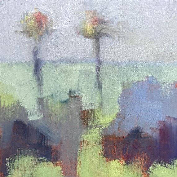 Spring Hawthorns on the Brow