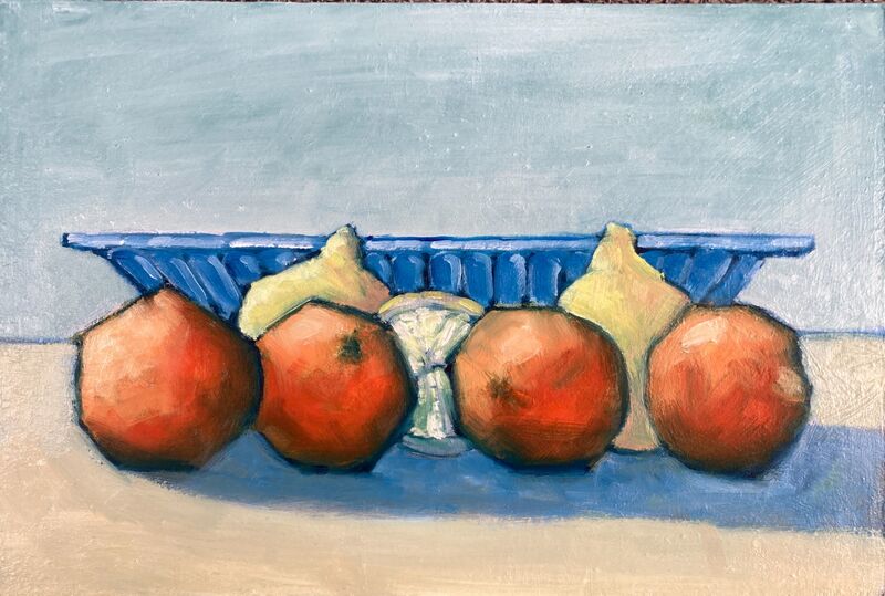Satsumas & Lemons with Blue Bowl