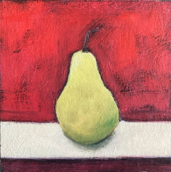 Pear on Red