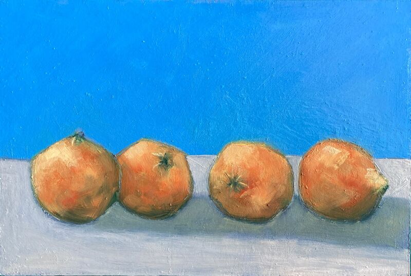 Satsumas on Blue