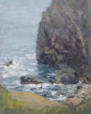 46. 'Sea and rocks, Lulworth' Oil 20x25cm