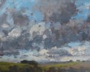 'Clouds at Poundbury Hillfort' Oil 20x25cm