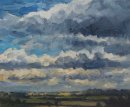 16. 'Cloudscape, Poundbury Hillfort' Oil on paper 18x22cm
