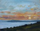 7. 'Sun Setting over Weymouth Bay' Oil 20x25cm