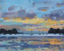 2. 'Evening light at Sandbanks, Poole' Oil 20x25cm