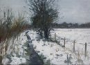 17. 'Path through the snow, Poundbury' Oil 35x50cm