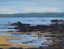 'Paddling at Hope Cove' Oil 15x20cm