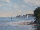 'Sailing at middle beach, Studland' Oil 30x40cm